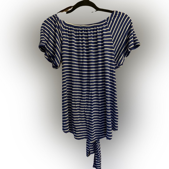 NWOT White Birch Navy and White Striped Top S - Picture 2 of 3